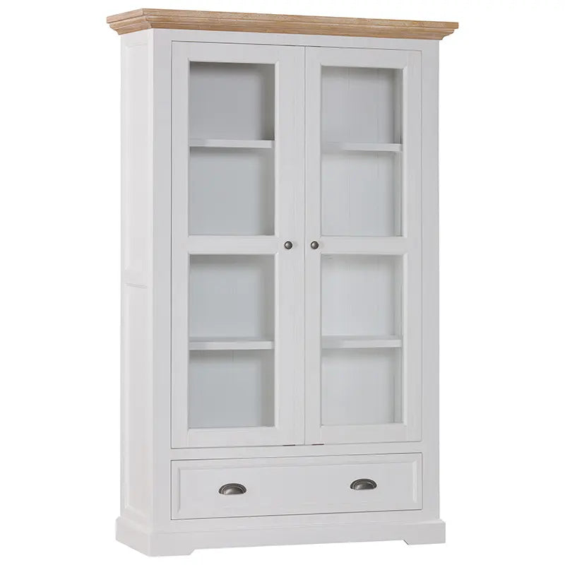 Display Cabinet, Acacia Timber, Sandblasted Greywash, Brushed White Finish, VJ Paneling, Furniture Collection, Living Space, Dining Area, Bedroom Decor, Stylish Storage Solution