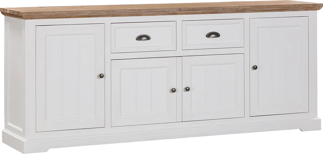 Buffet, Paddington range, acacia timber, greywash finish, brushed white accents, VJ panelling, versatile storage, elegant design, timeless appeal, durable construction.