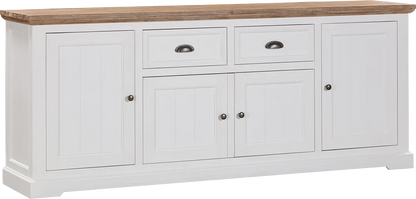 Buffet, Paddington range, acacia timber, greywash finish, brushed white accents, VJ panelling, versatile storage, elegant design, timeless appeal, durable construction.