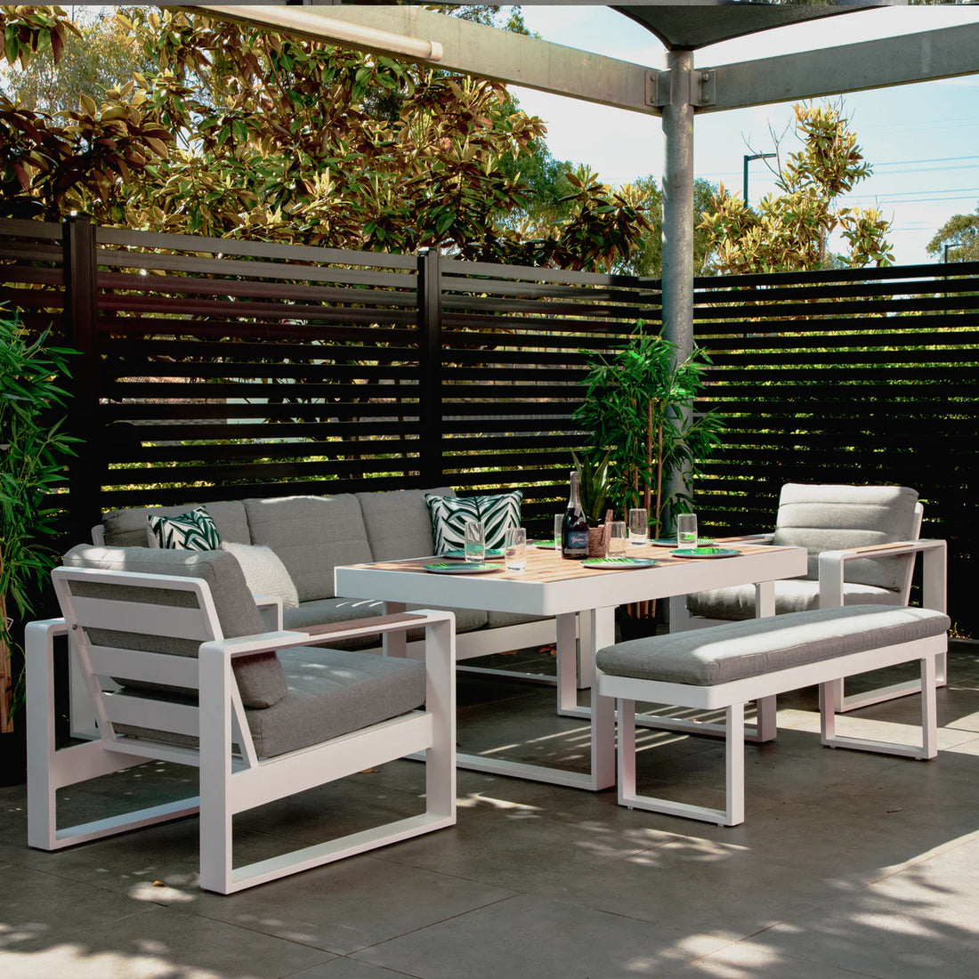 Maderia 5 Piece Outdoor Lounge and Dining Setting