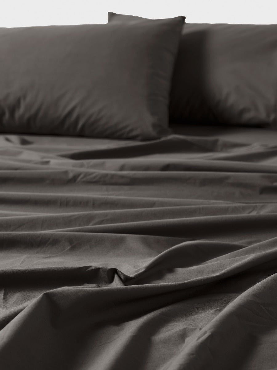1000TC Cotton Sateen Charcoal Sheet Set
