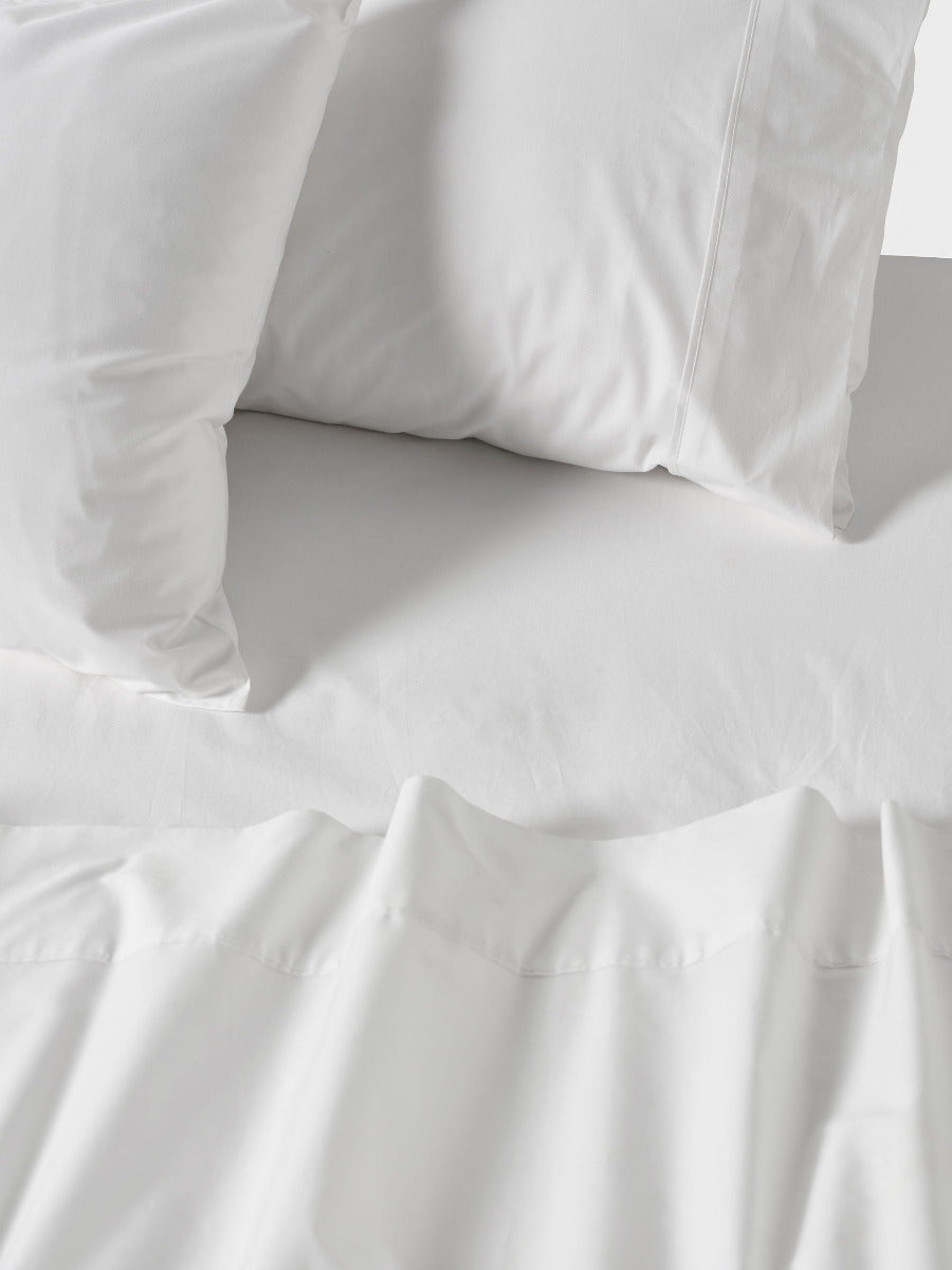 1000TC Cotton Sateen White Sheet Set