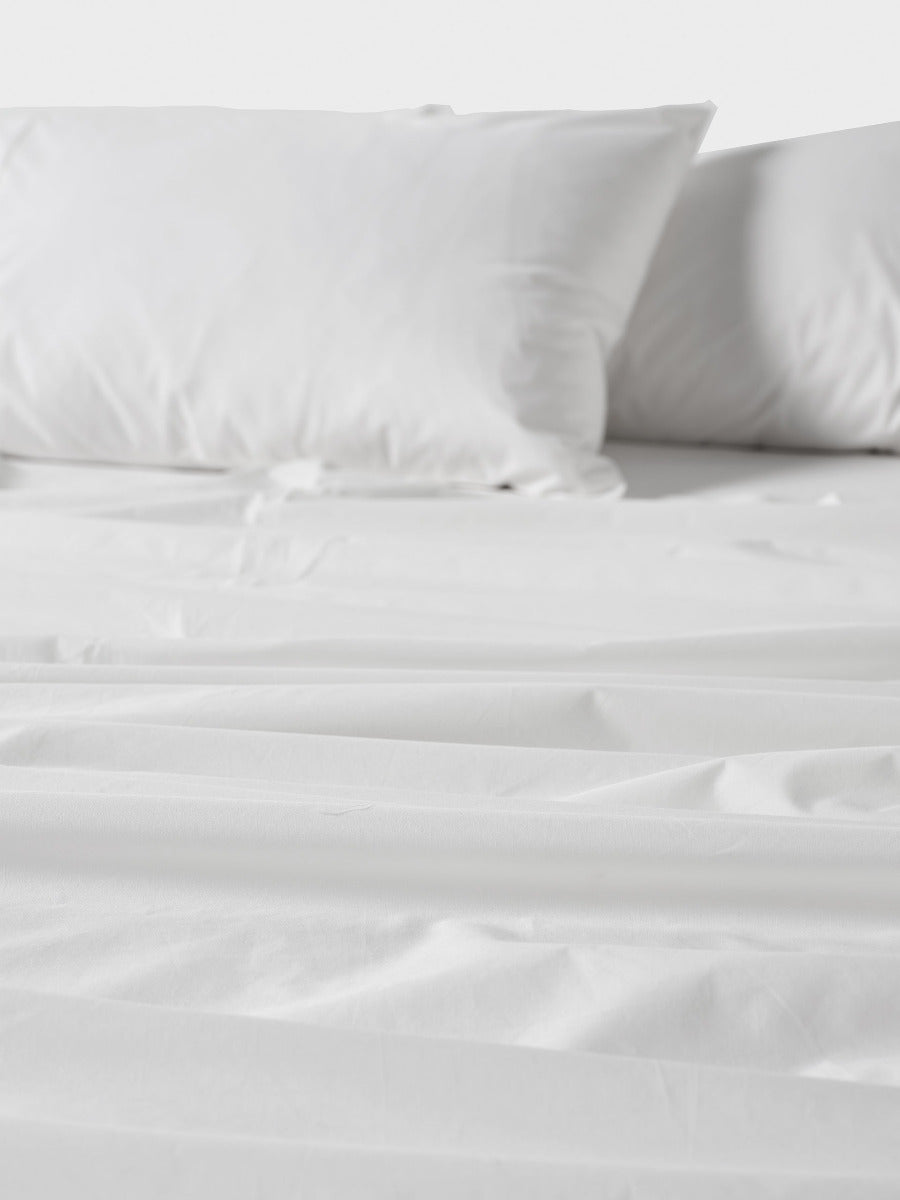1000TC Cotton Sateen White Sheet Set