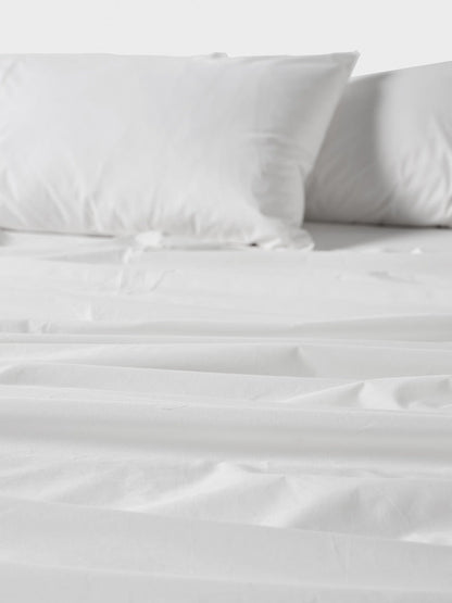 1000TC Cotton Sateen White Sheet Set