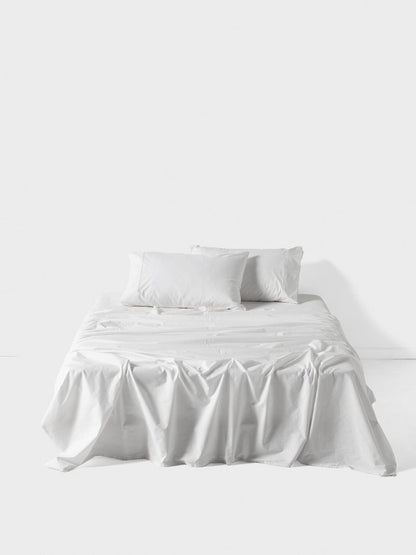 1000TC Cotton Sateen White Sheet Set