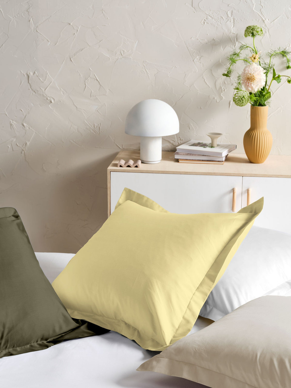 500TC Cotton Sateen Augusta Daffodil European Pillowcase