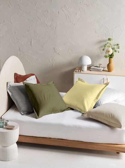 500TC Cotton Sateen Augusta Natural European Pillowcase