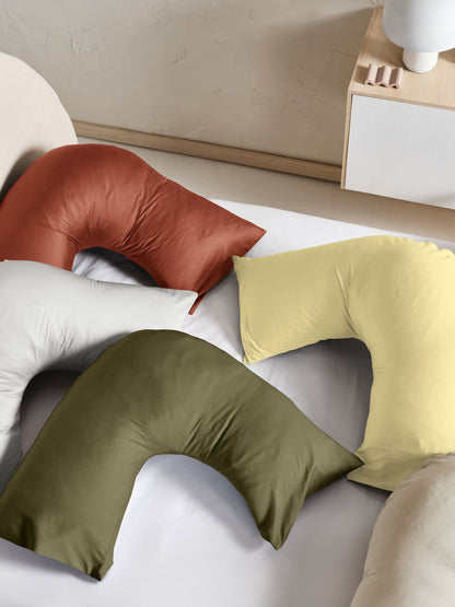 500TC Cotton Sateen Augusta Olive U-Shaped Pillowcase