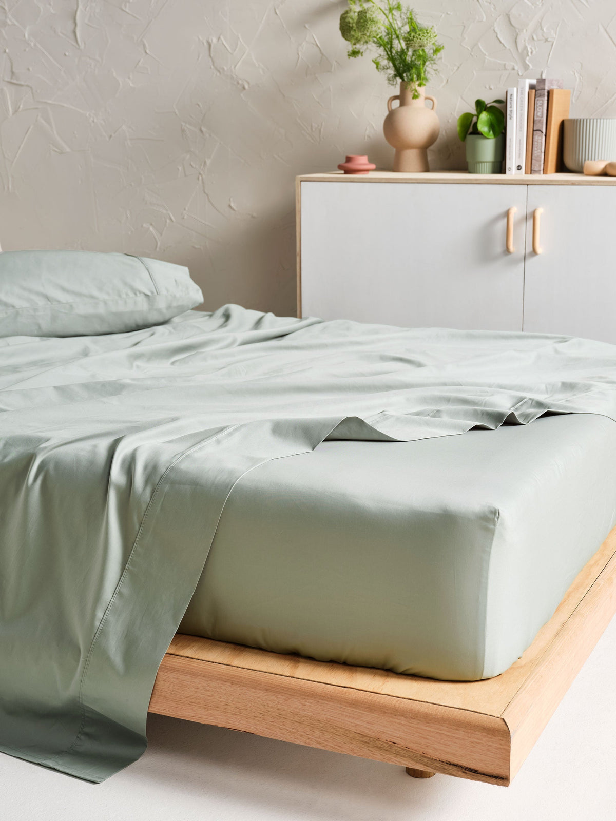 500TC Cotton Sateen Augusta Green Gum Flat Sheet