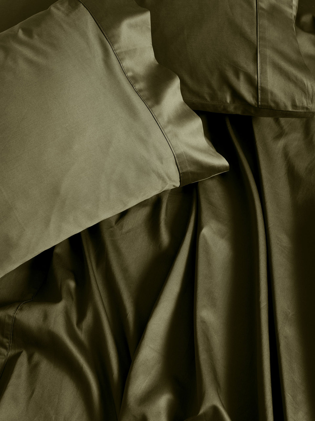500TC Cotton Sateen Augusta Olive Standard Pillowcase
