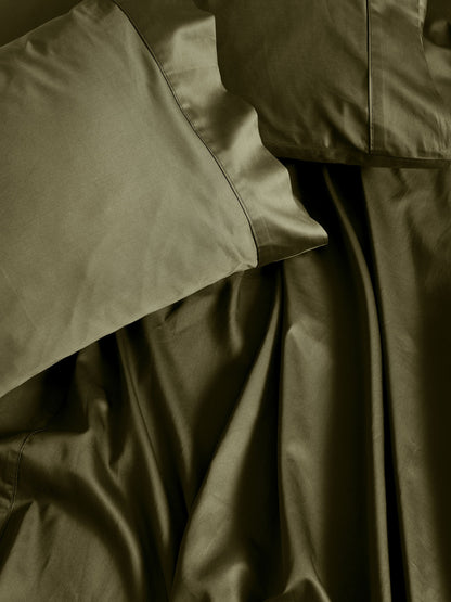 500TC Cotton Sateen Augusta Olive Standard Pillowcase