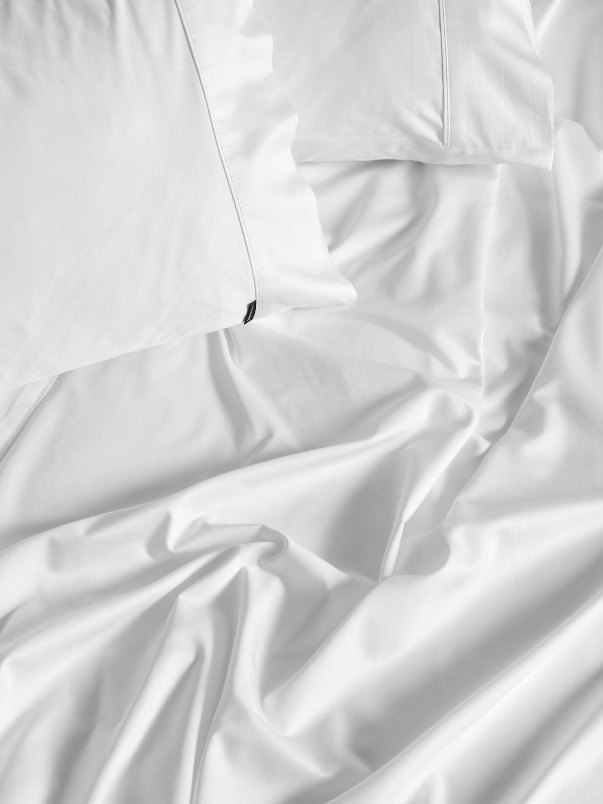 500TC Cotton Sateen Augusta White Standard Pillowcase