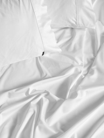 500TC Cotton Sateen Augusta White Standard Pillowcase