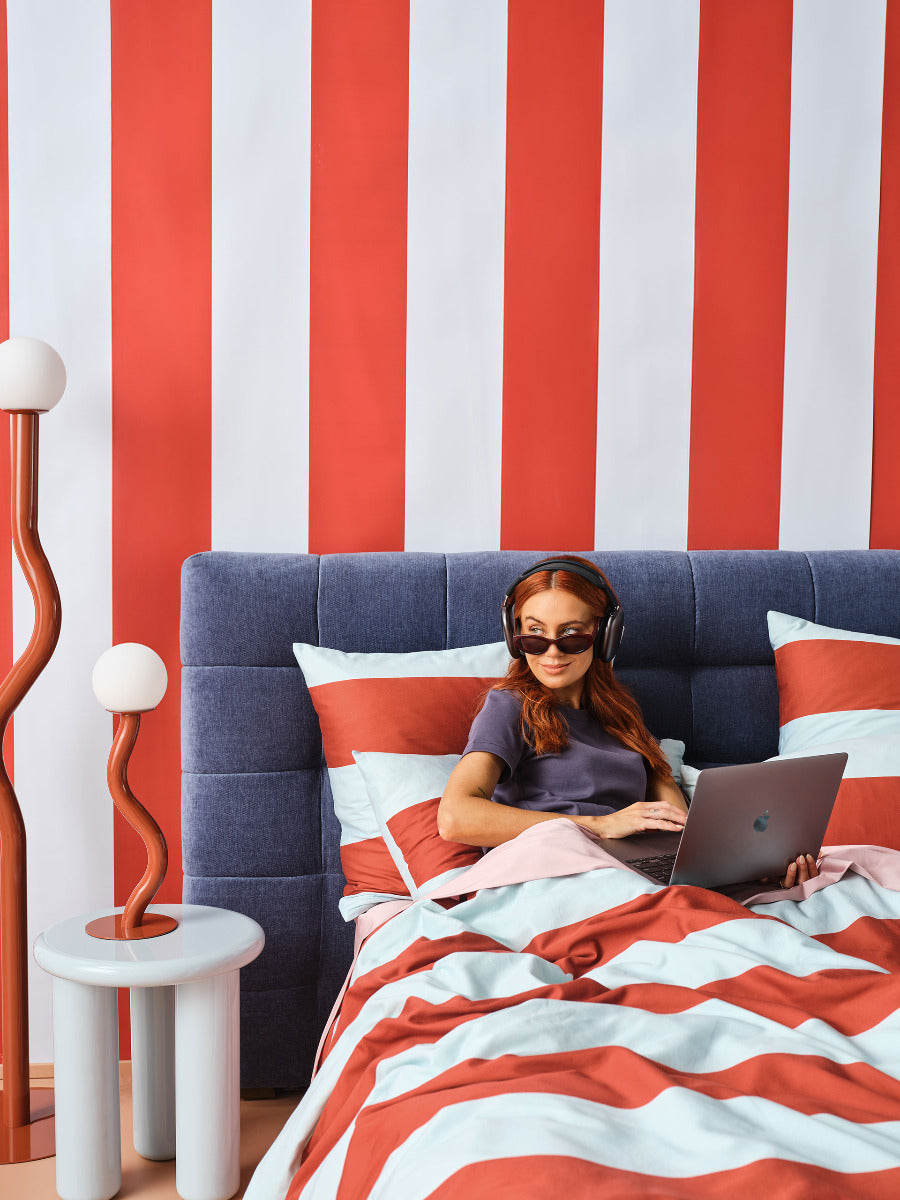 Rugby Stripe Chilli European Pillowcase