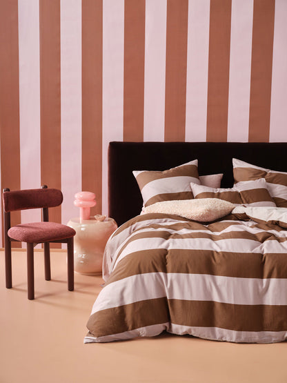 Rugby Stripe Orchid Quilt Cover Set