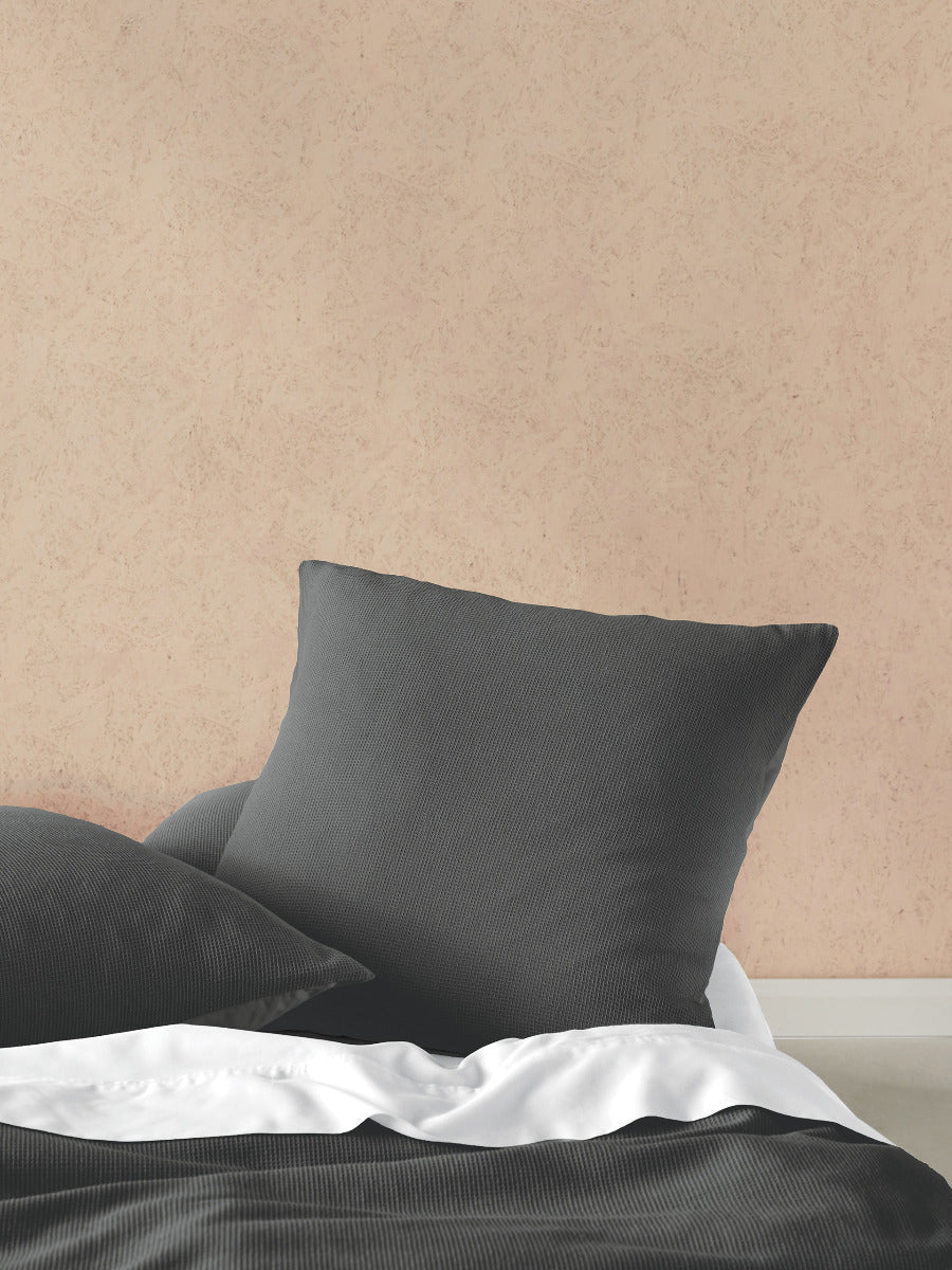 Micro Waffle Charcoal European Pillowcase