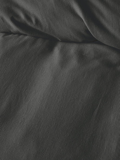 Micro Waffle Charcoal Quilt Cover Set