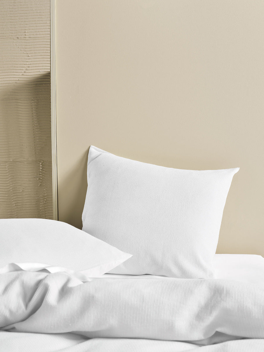 Micro Waffle White Quilt Cover Set