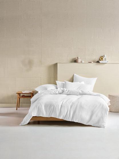Micro Waffle White European Pillowcase