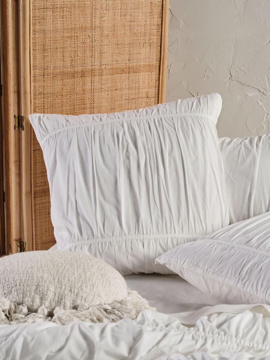 Layla White European Pillowcase