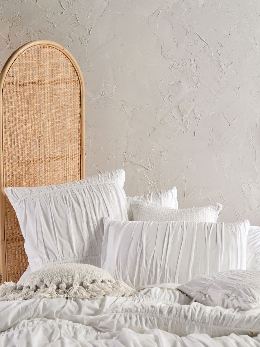 Layla White European Pillowcase