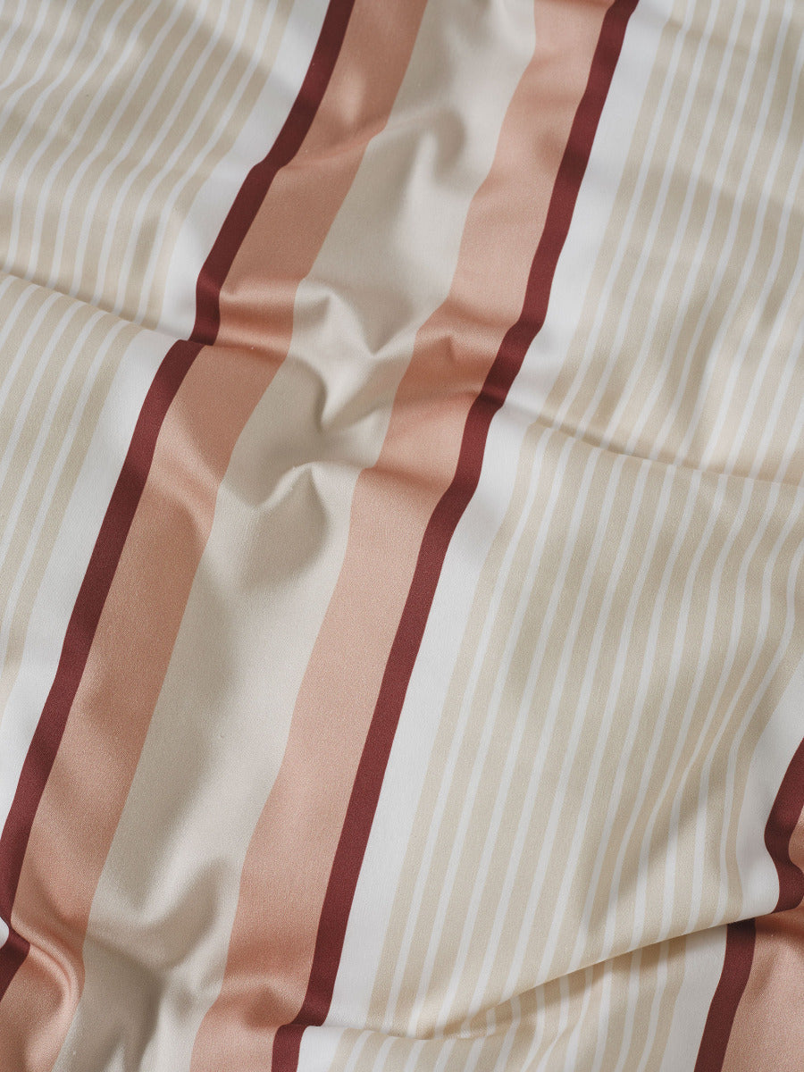 Nara Stripe Clay Quilt Cover Set