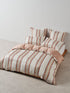 Nara Stripe Clay Quilt Cover Set