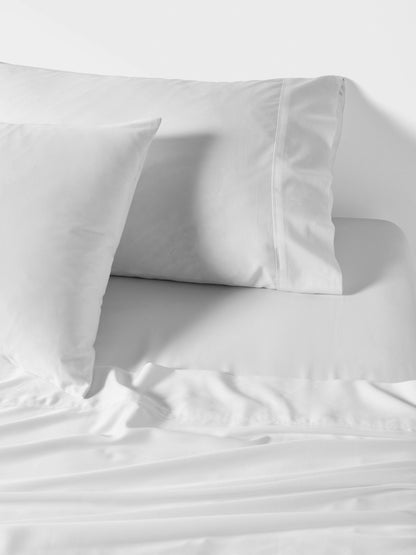 400TC Bamboo/Cotton Nara White Bamboo Cotton Fitted Sheet