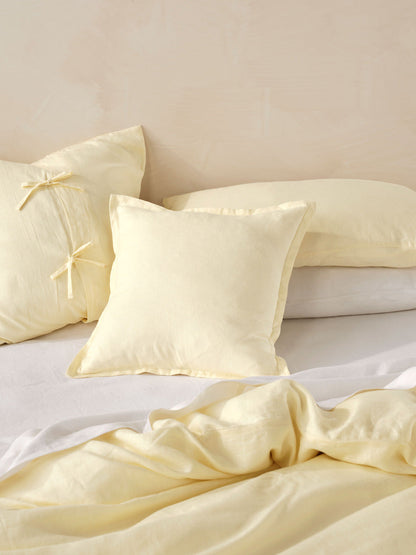 Pure Linen Nimes Lemon 48x48cm Cushion
