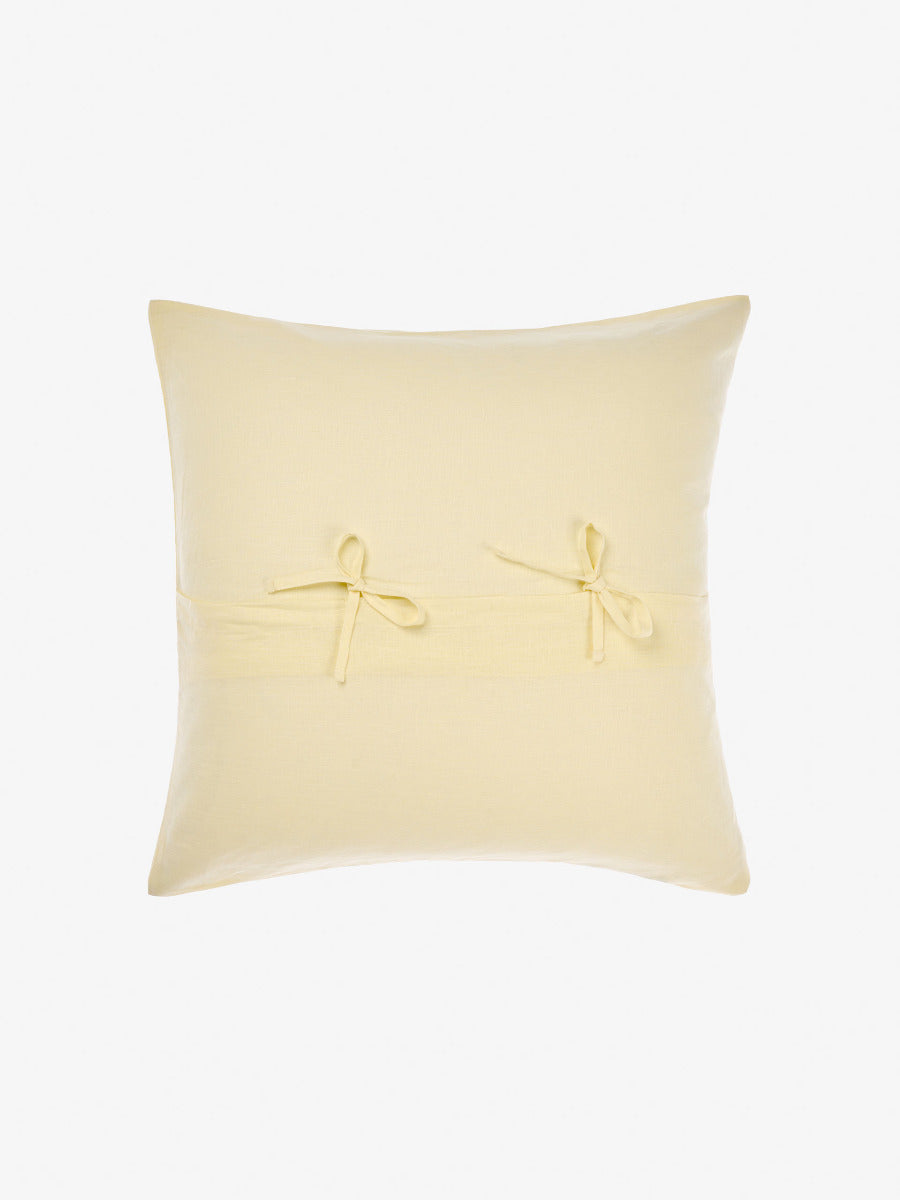 Pure Linen Nimes Lemon European Pillowcase