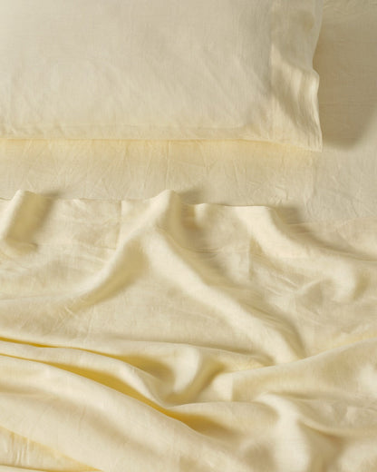 Pure Linen Nimes Lemon Sheet Set