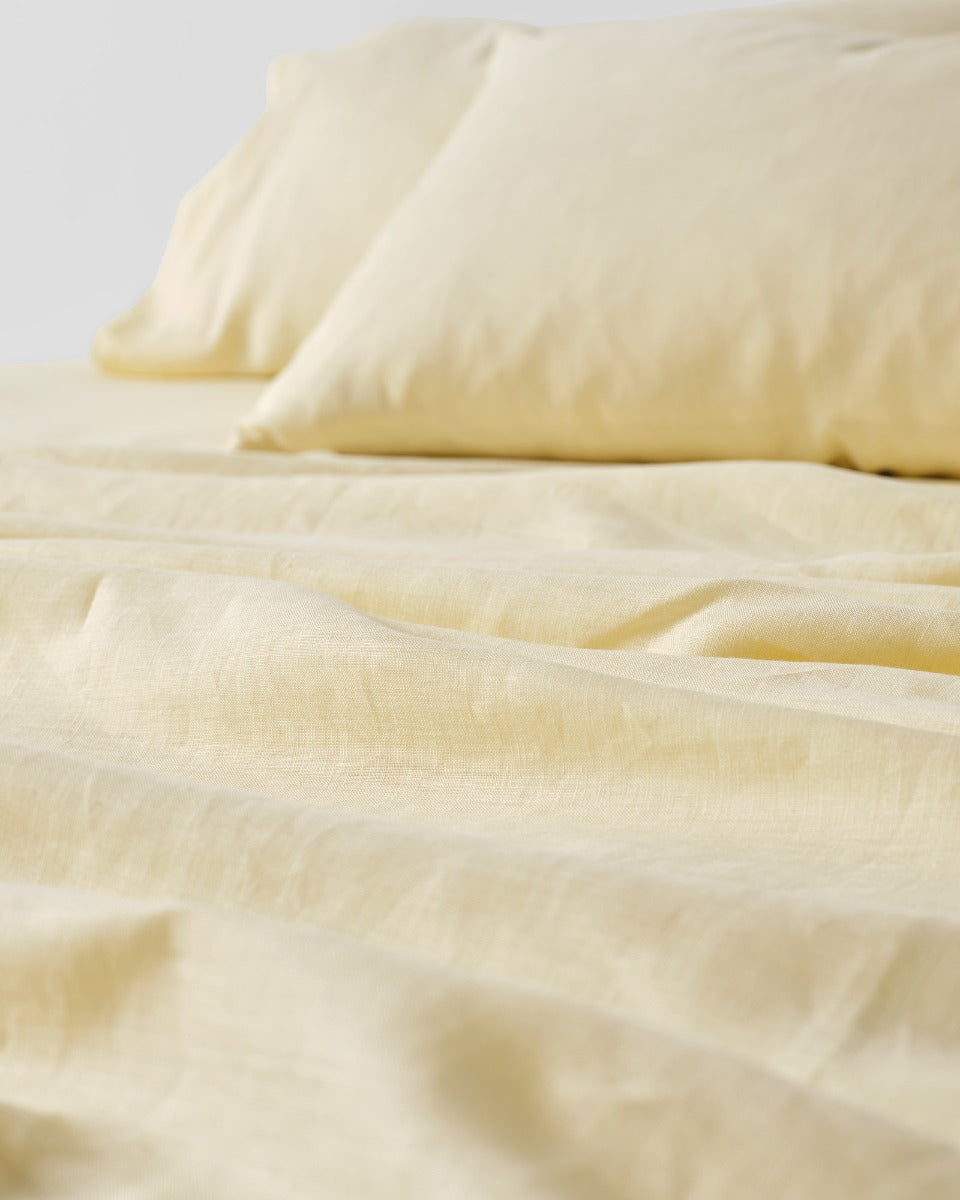 Pure Linen Nimes Lemon Sheet Set