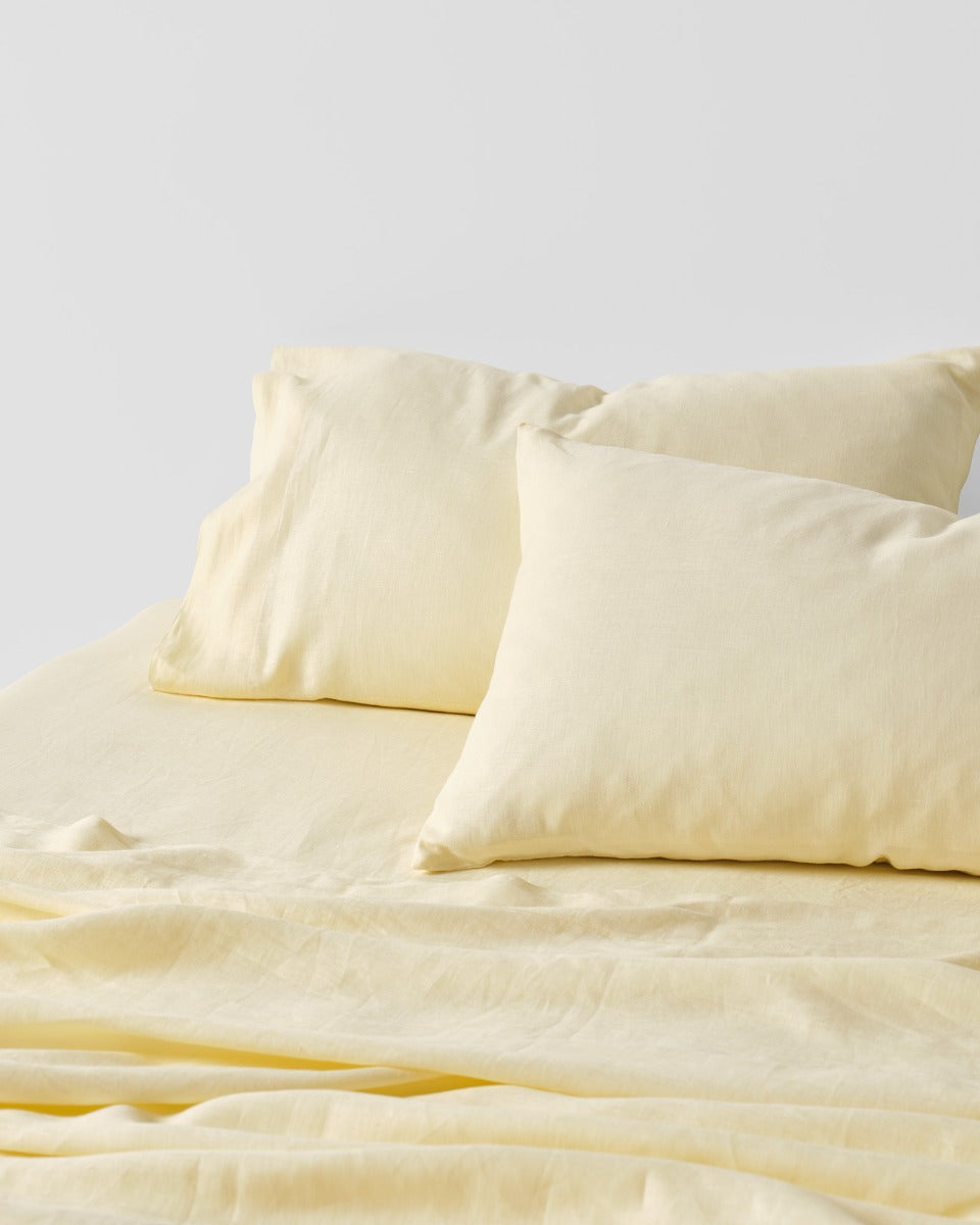 Pure Linen Nimes Lemon Sheet Set