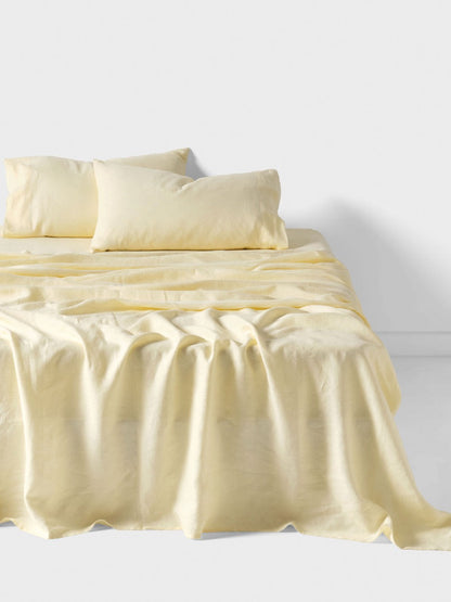 Pure Linen Nimes Lemon Sheet Set