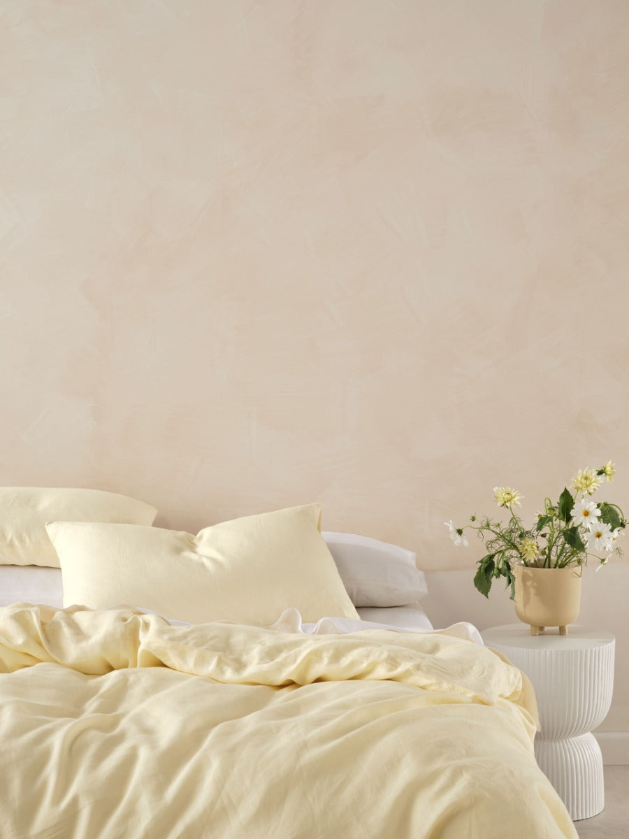 Pure Linen Nimes Lemon Standard Pillowcase