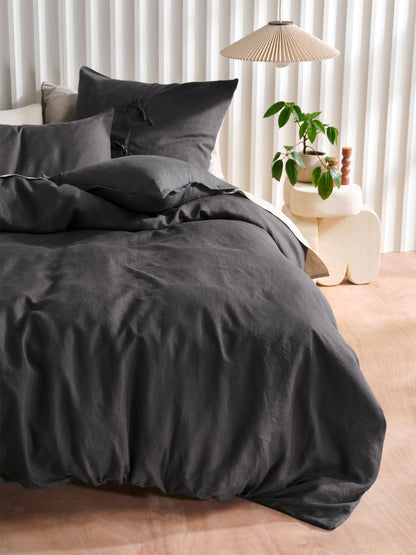 Pure Linen Nimes Magnet Quilt Cover Set