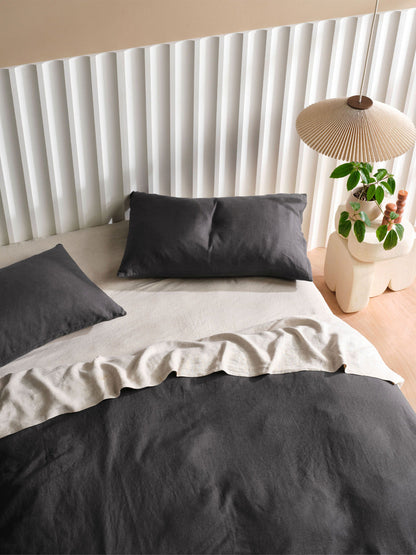 Pure Linen Nimes Magnet Quilt Cover Set