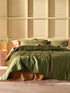 Pure Linen Nimes Moss Coverlet