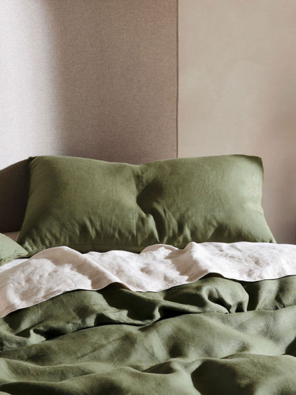 Pure Linen Nimes Moss King Pillowcase