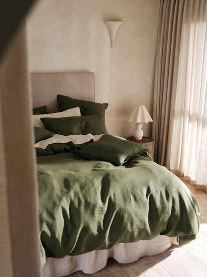 Pure Linen Nimes Moss 48x48cm Cushion
