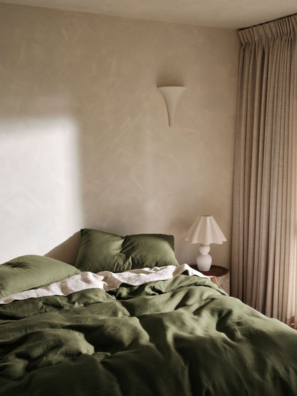 Pure Linen Nimes Moss Quilt Cover Set