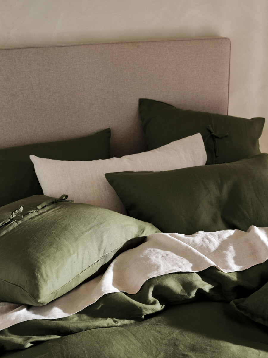 Pure Linen Nimes Moss Standard Pillowcase