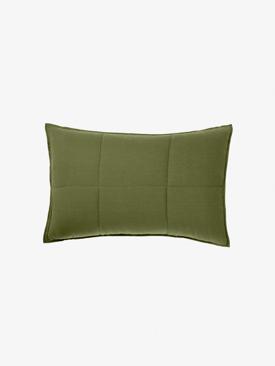 Pure Linen Nimes Moss Pillow Sham Pair