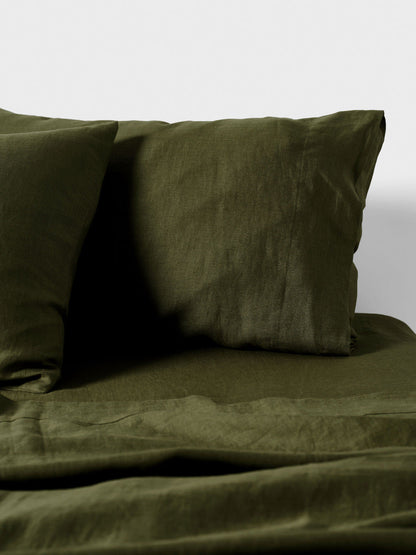 Pure Linen Nimes Moss Sheet Set
