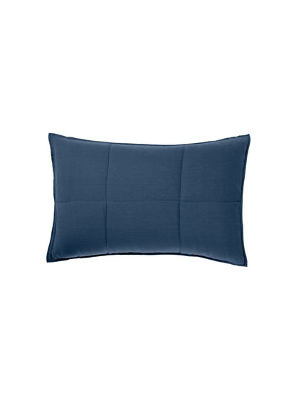Pure Linen Nimes Navy Pillow Sham Pair