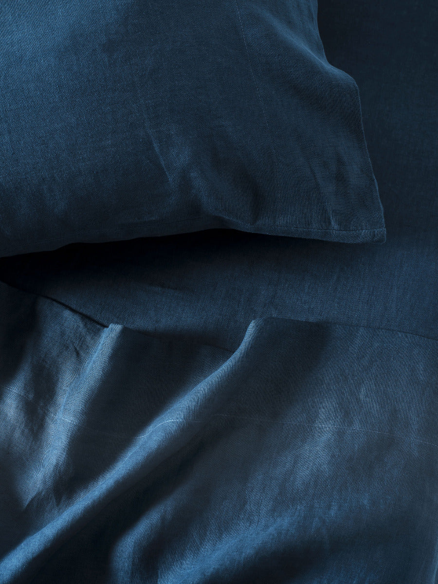 Pure Linen Nimes Navy Sheet Set