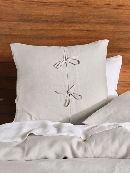 Pure Linen Nimes Pale Grey European Pillowcase