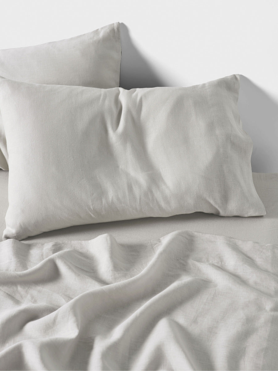 Pure Linen Nimes Pale Grey Sheet Set