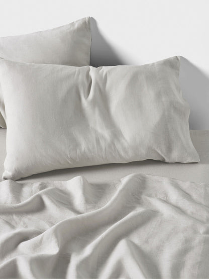 Pure Linen Nimes Pale Grey Sheet Set