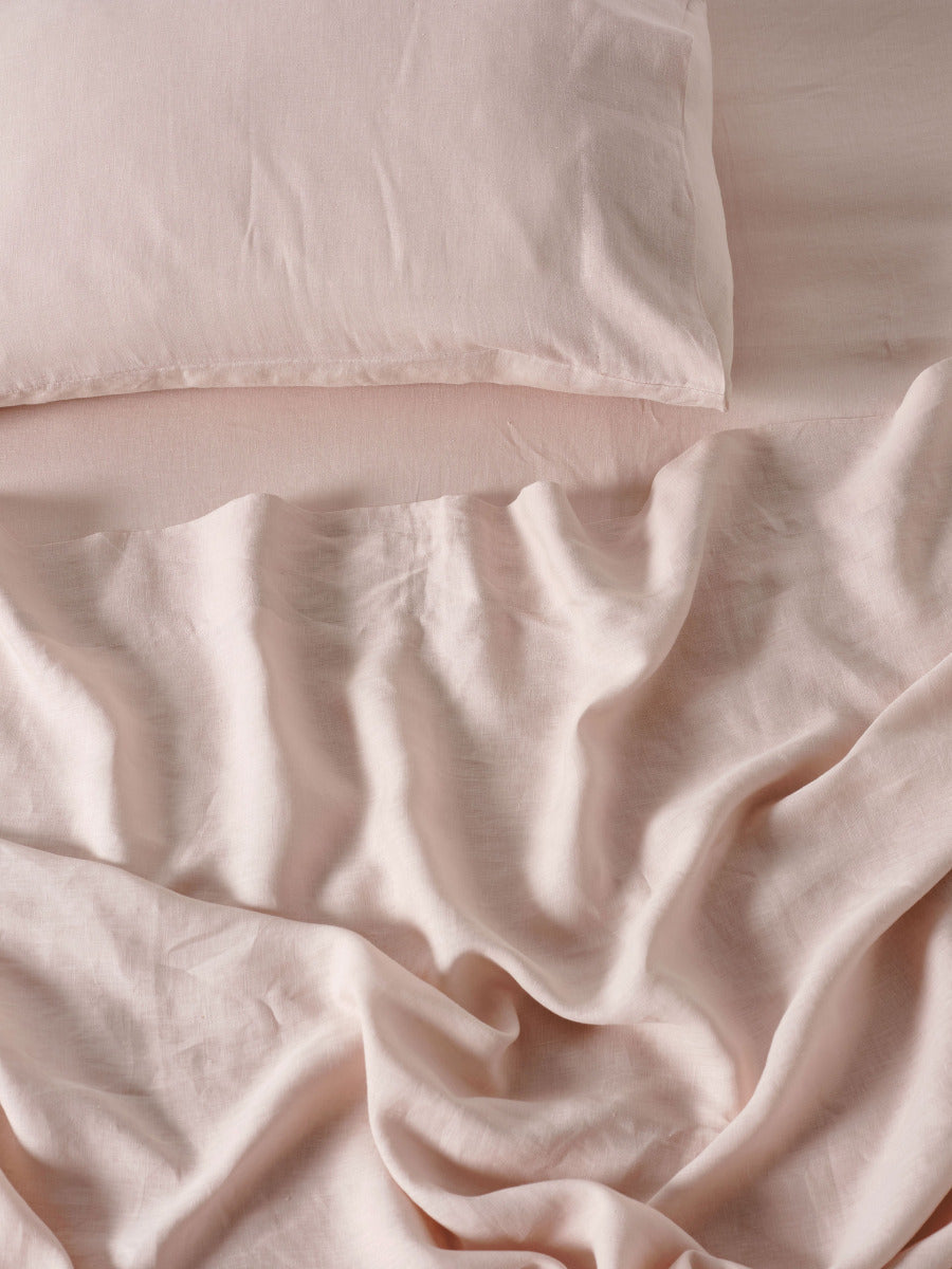 Pure Linen Nimes Rose Sheet Set